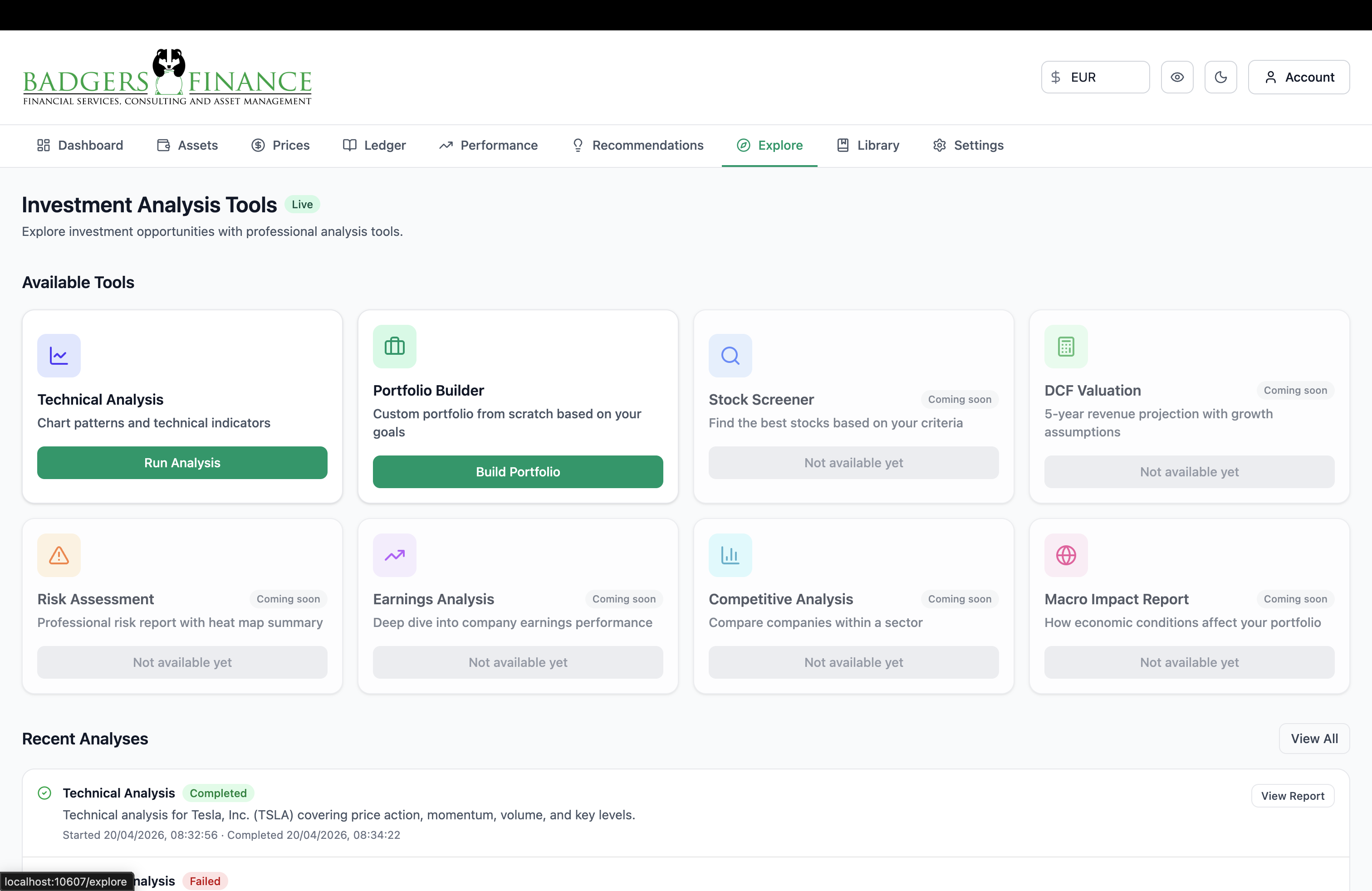 Investment Analysis Tools